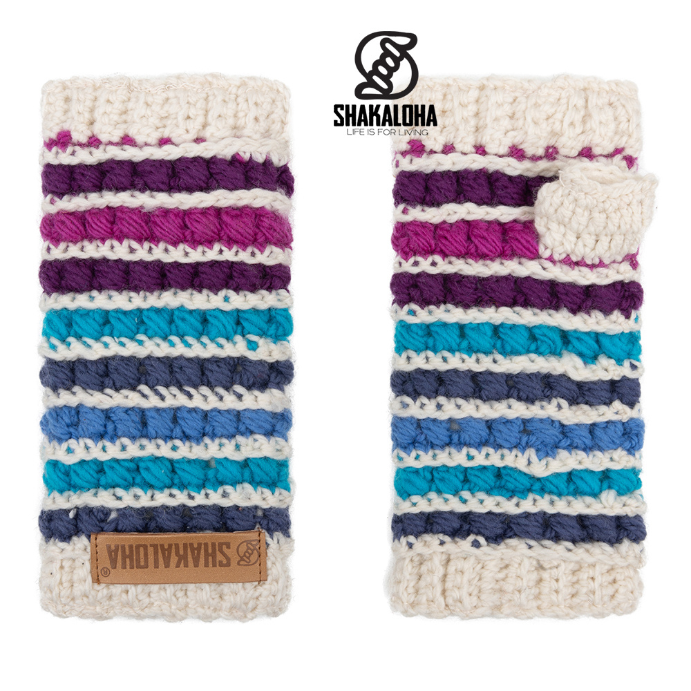 Shakaloha Scaldamani in lana merino lavorato a maglia Bolors con fodera in pile in colori vivaci