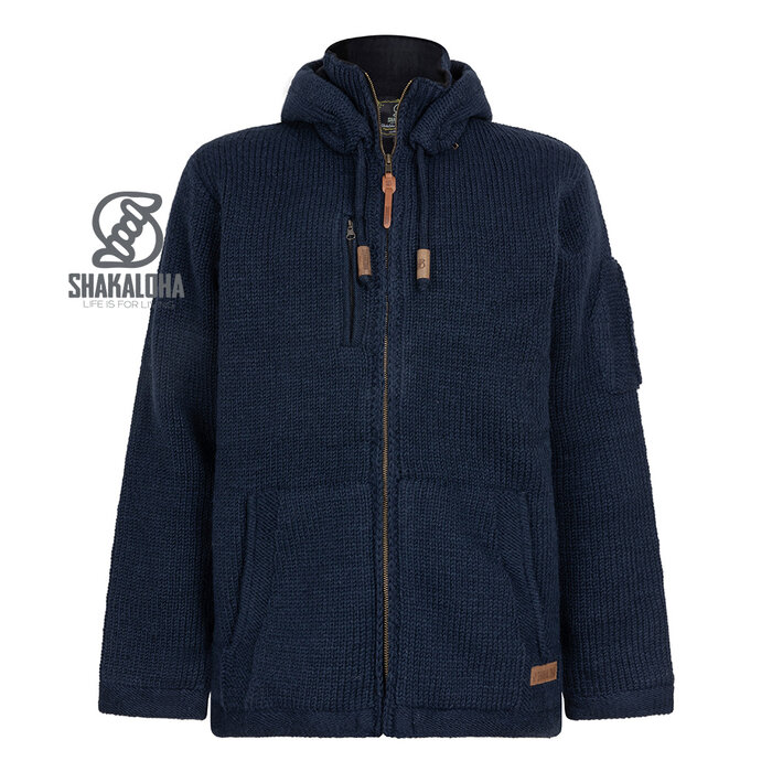 Shakaloha Chaleco de punto de lana para hombre Montana Ziphood Bona Blue
