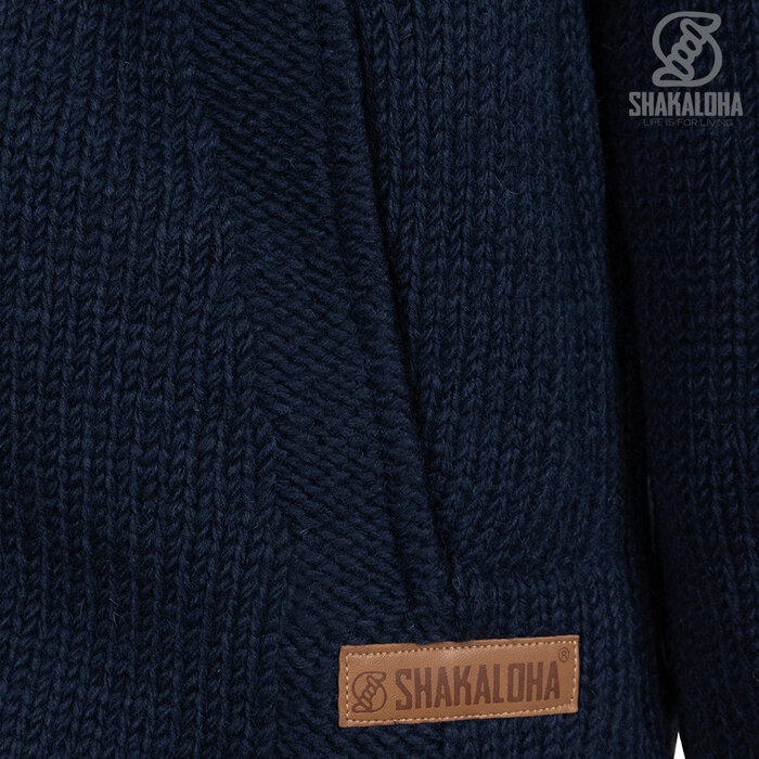 Shakaloha Chaleco de punto de lana para hombre Montana Ziphood Bona Blue