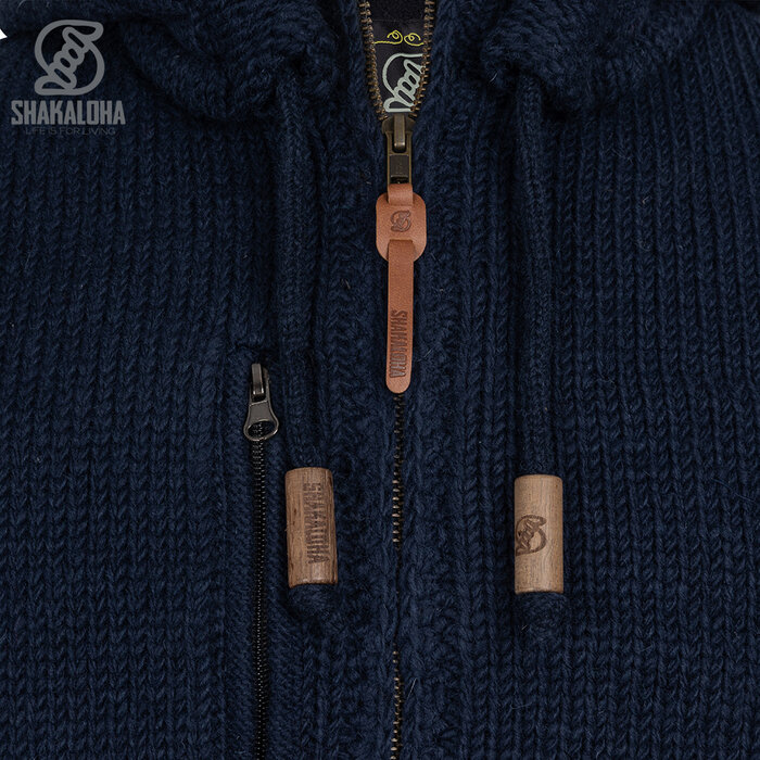 Shakaloha Chaleco de punto de lana para hombre Montana Ziphood Bona Blue