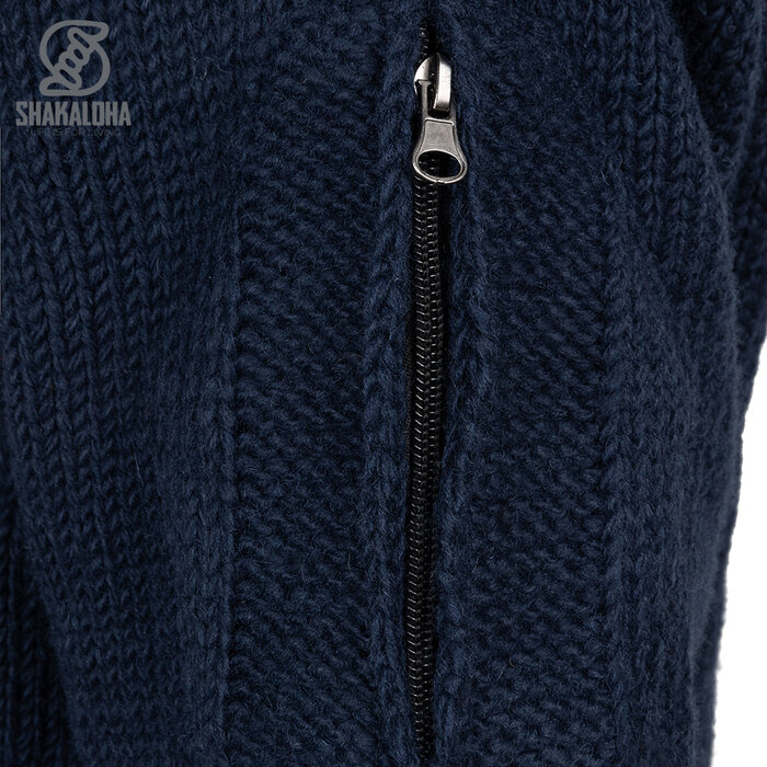 Shakaloha Gebreid wollen herenvest Montana Ziphood Bona Blue