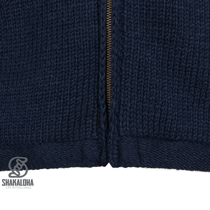Shakaloha Gebreid wollen herenvest Montana Ziphood Bona Blue