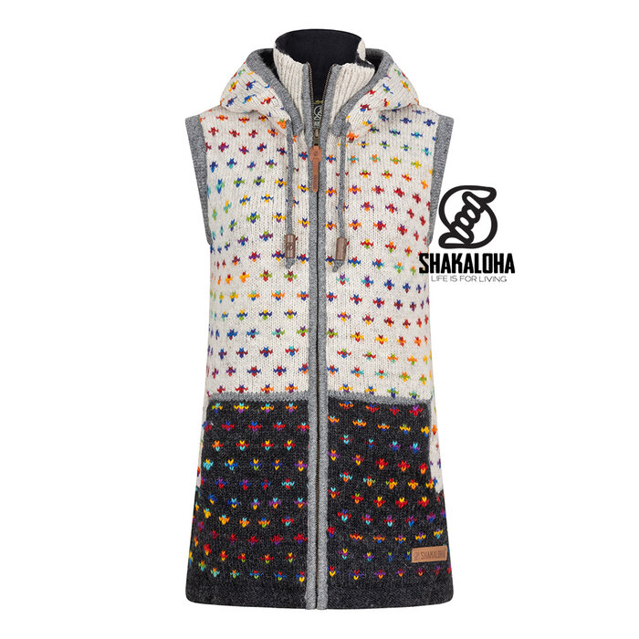 Shakaloha Gilet sans manches en laine beige anthracite W Glow ZH pour femme