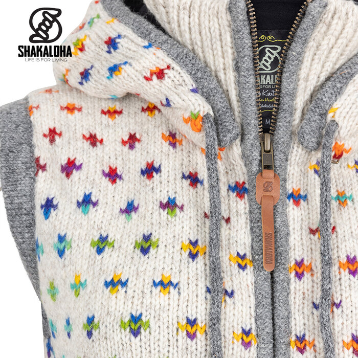 Shakaloha Gilet sans manches en laine beige anthracite W Glow ZH pour femme