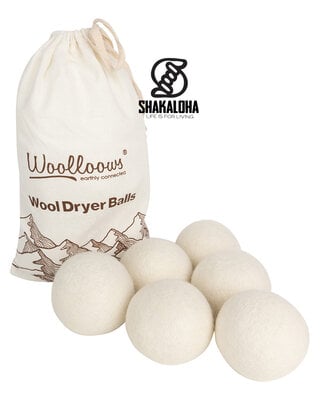 Woolloows Woolloows Wasch- und Trocknerbälle, 6er-Pack, Weiß, XL