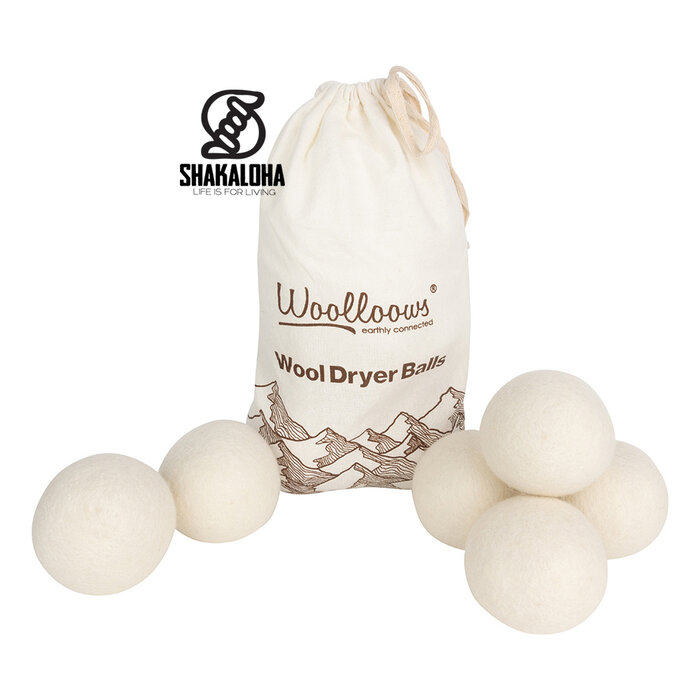 Woolloows Bolas de secado Woolloows (paquete de 6), color blanco