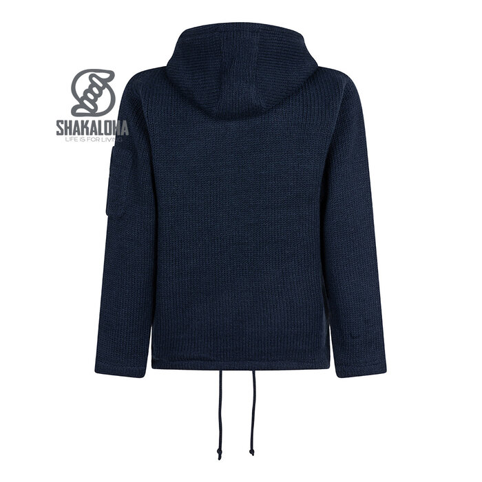 Shakaloha Chaleco de lana azul para hombre con capucha Crafter