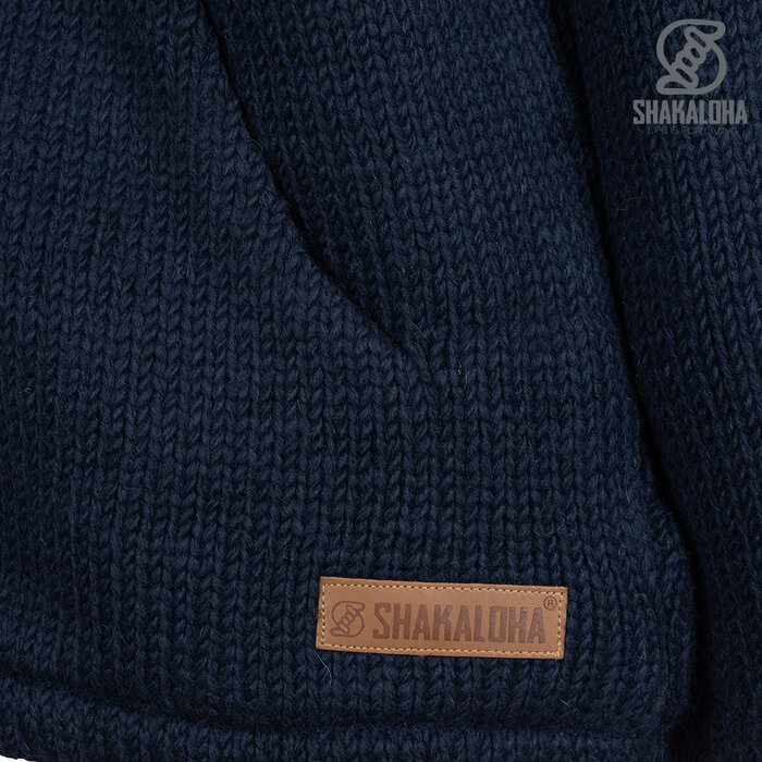 Shakaloha Chaleco de lana azul para hombre con capucha Crafter
