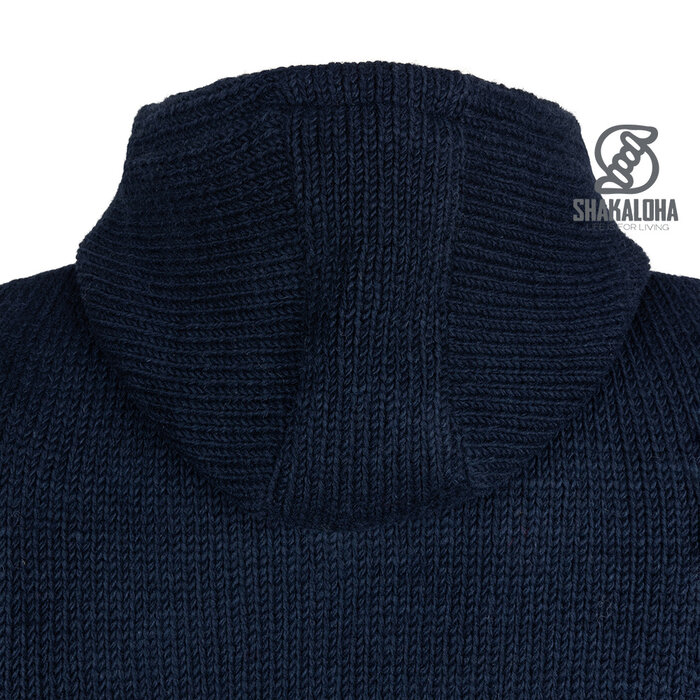 Shakaloha Chaleco de lana azul para hombre con capucha Crafter