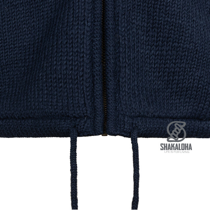 Shakaloha Blauw Heren Wollen Vest Crafter Capuchon