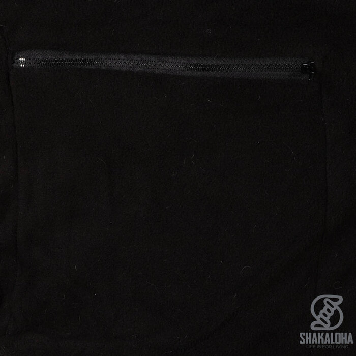 Shakaloha Shakaloha Patch Hoodie ZH Black/White – handgemaakt wollen vest met fleece en YKK‑rits (zwart/wit/grijs)