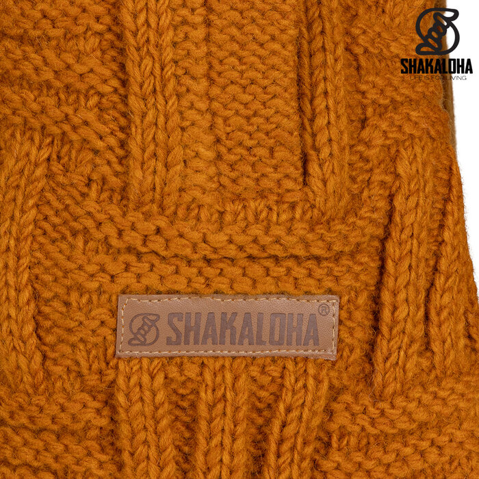 Shakaloha W Cross Senffarbene lange Wollweste für Damen