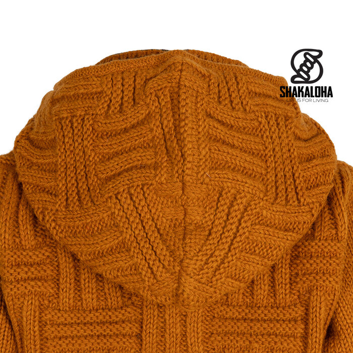 Shakaloha W Cross Senffarbene lange Wollweste für Damen