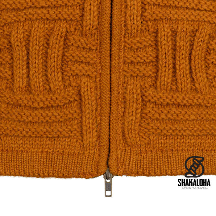 Shakaloha Gilet long en laine pour femme W Cross Mustard