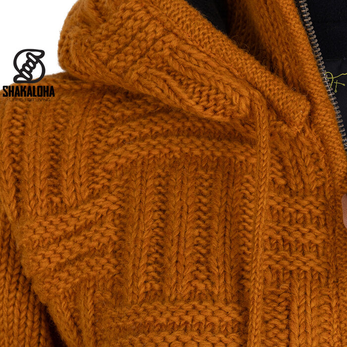 Shakaloha W Cross Mosterd lang wollen dames vest