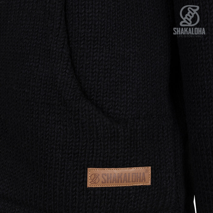 Shakaloha M Flint Collar Black Woolen Men’s Cardigan