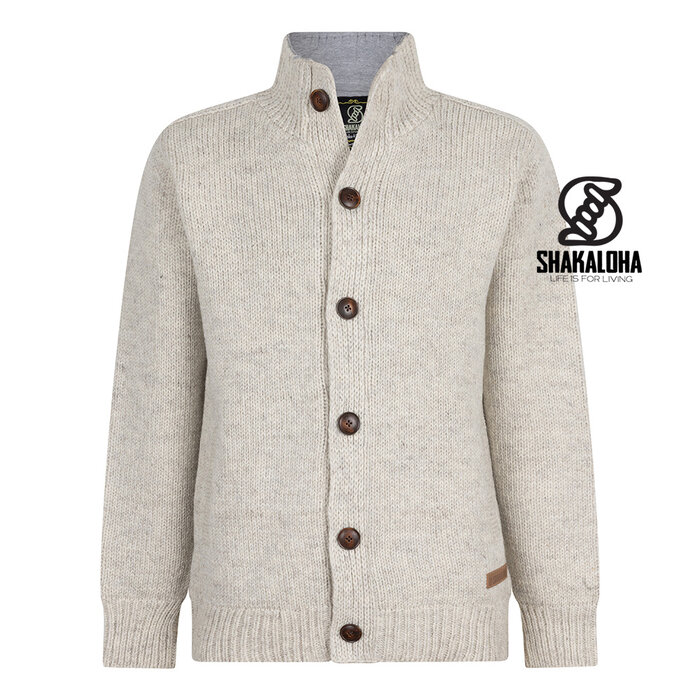 Shakaloha M Maruni Beige knitted cardigan with buttons
