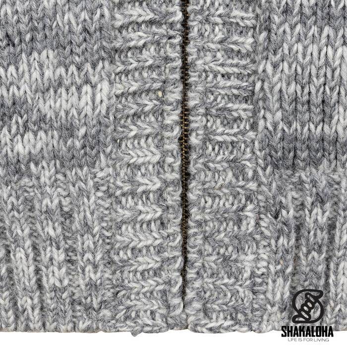 Shakaloha Shakaloha Gebreid Wollen Vest Chamonix  met Teddy Fleece Voering en Capuchon - Man/Uni - Handgemaakt in Nepal van Schapenwol