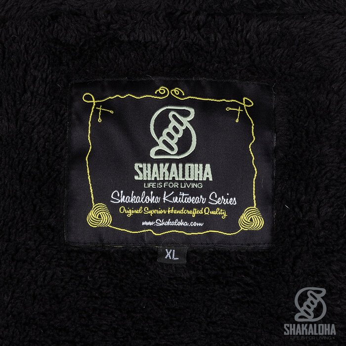 Shakaloha Shakaloha Cardigan en laine tricotée Chamonix avec doublure et capuche en polaire Teddy - Homme/Uni - Fait main au Népal à partir de laine de mouton