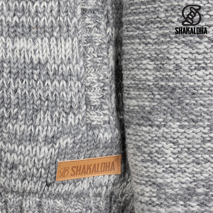 Shakaloha Shakaloha Knitted Wool Vest Chamonix with Teddy Fleece Lining and Hood - Men/Uni - Handmade in Nepal from Sheep Wool