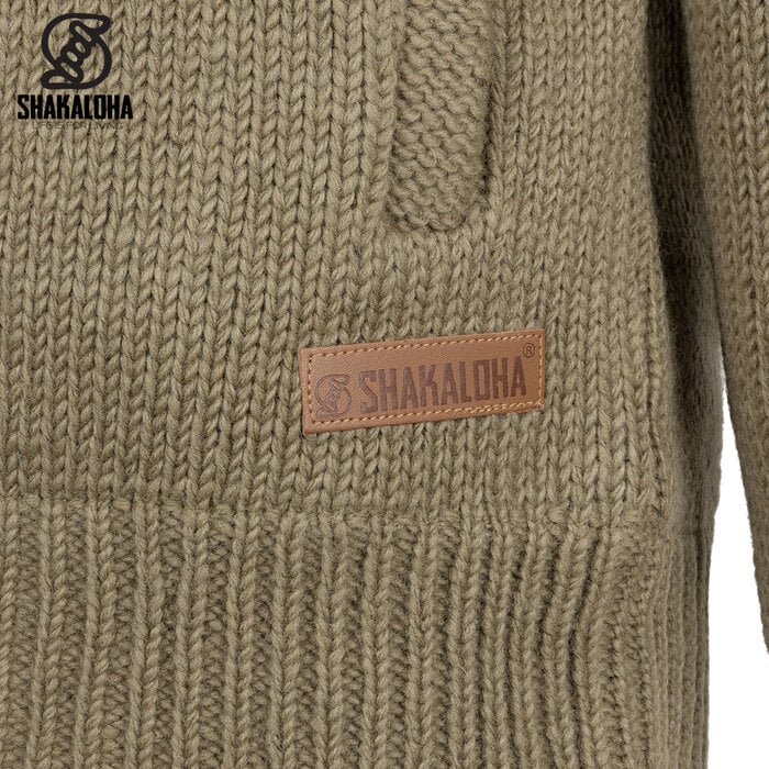 Shakaloha M Maruni Khaki knitted cardigan with buttons