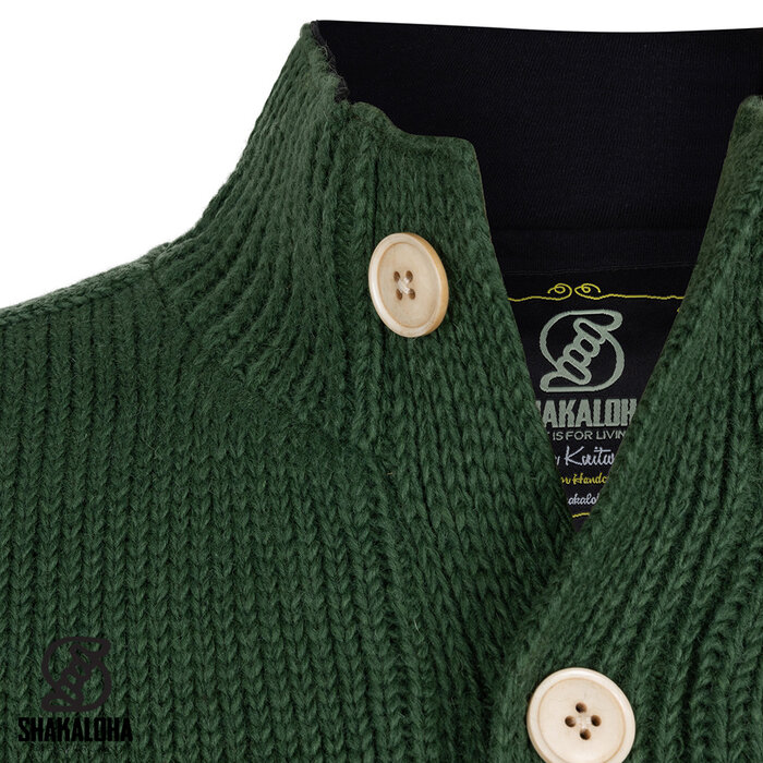 Shakaloha M Maruni Forrest Green Knitted Cardigan with buttons