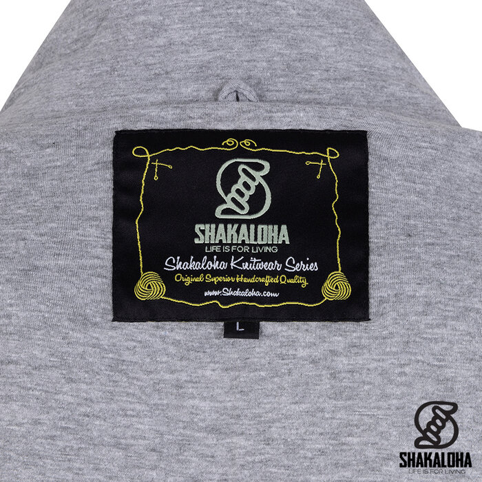 Shakaloha Chaleco de hombre de lana gris M Maruni con cremallera y botones