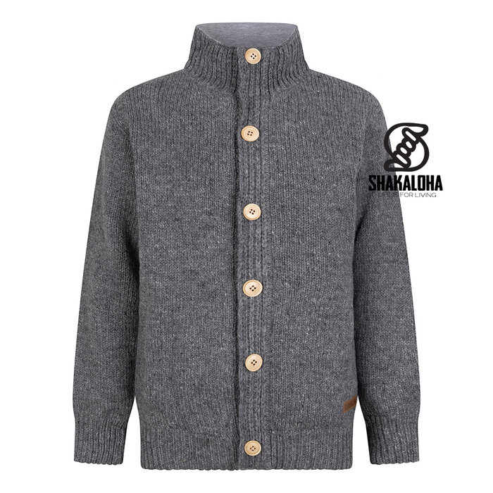 Shakaloha Chaleco de hombre de lana gris M Maruni con cremallera y botones