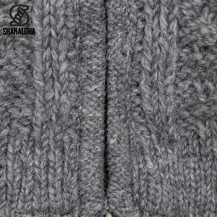 Shakaloha Chaleco largo de lana gris para mujer W Cross