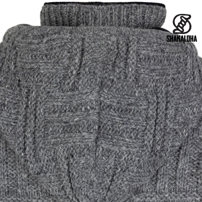 Shakaloha Chaleco largo de lana gris para mujer W Cross