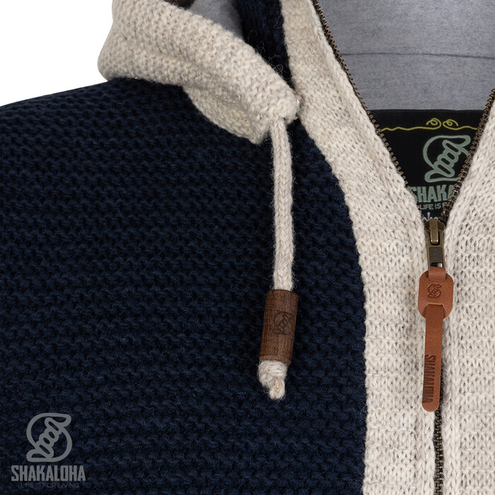 Shakaloha Manteau en laine Bavarian NavyBeige pour homme