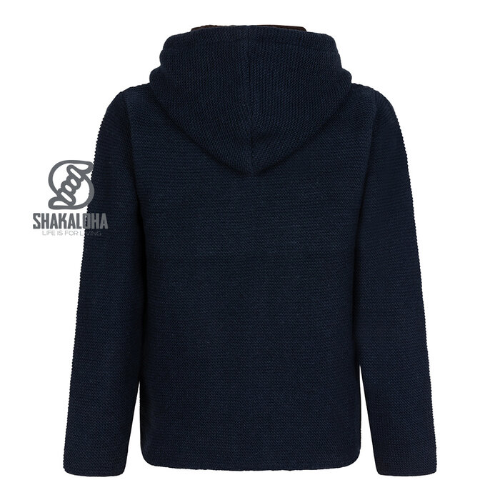 Shakaloha Abrigo de lana bávaro ChocoNavy para hombre con forro