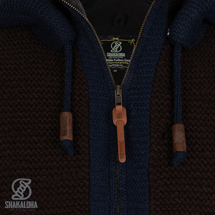 Shakaloha Manteau en laine Bavarian ChocoNavy pour homme avec doublure