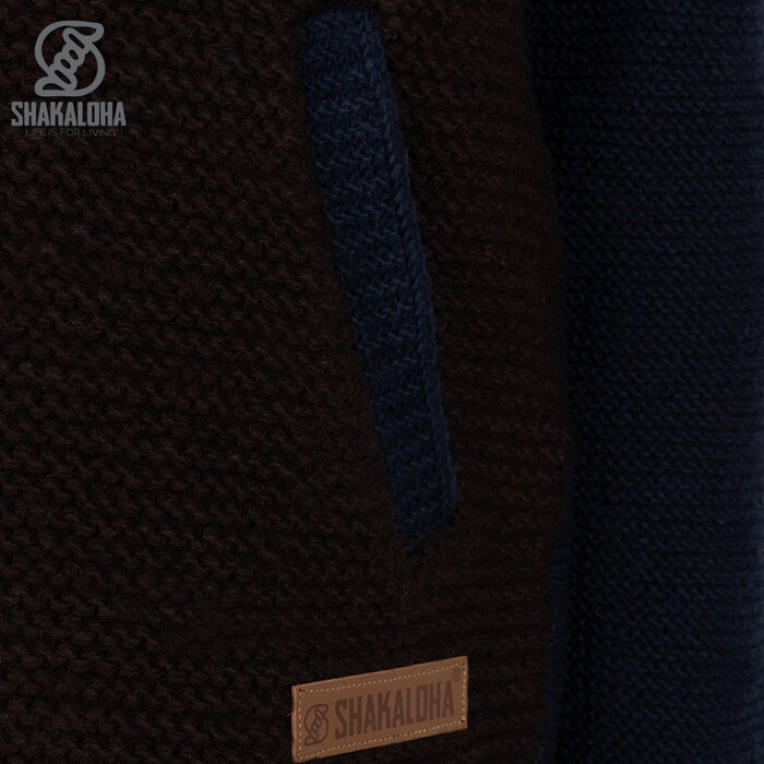 Shakaloha Abrigo de lana bávaro ChocoNavy para hombre con forro
