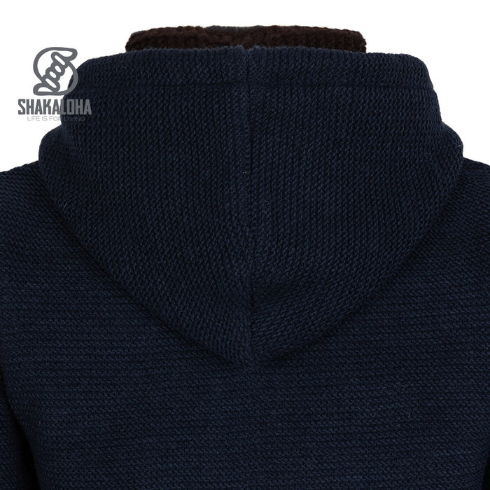 Shakaloha Abrigo de lana bávaro ChocoNavy para hombre con forro