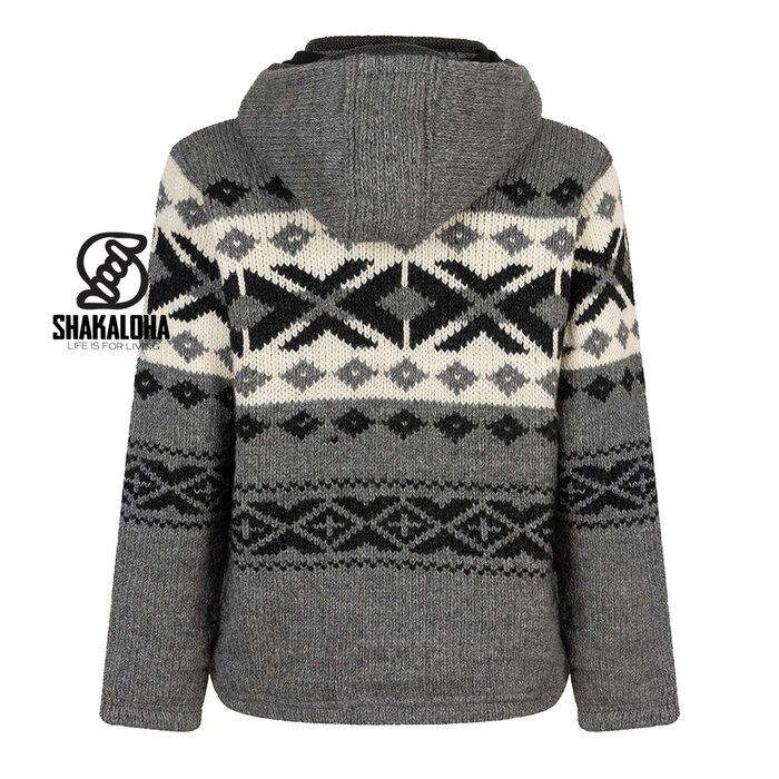 Shakaloha Chaleco de lana de punto noruego M Rockford ZH Gris