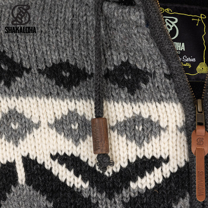 Shakaloha Norwegian knitwear wool vest M Rockford ZH Gray