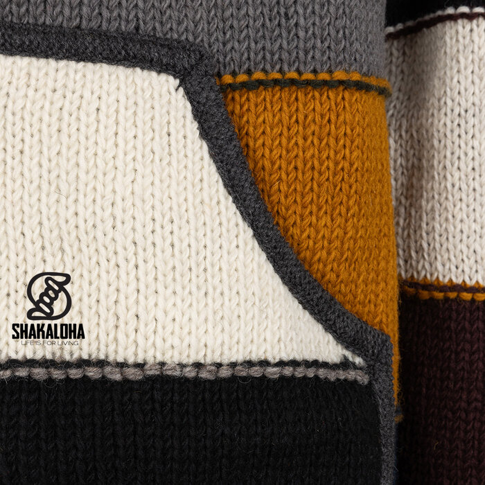 Shakaloha Wollen heren vest met horizontale gekleurde banen Zito ZH FlexMulti