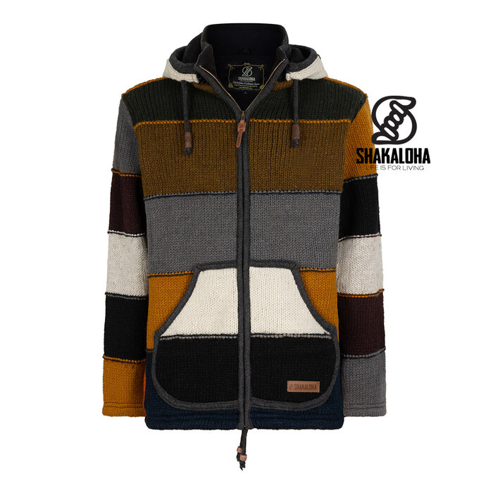 Shakaloha Wollen heren vest met horizontale gekleurde banen Zito ZH FlexMulti