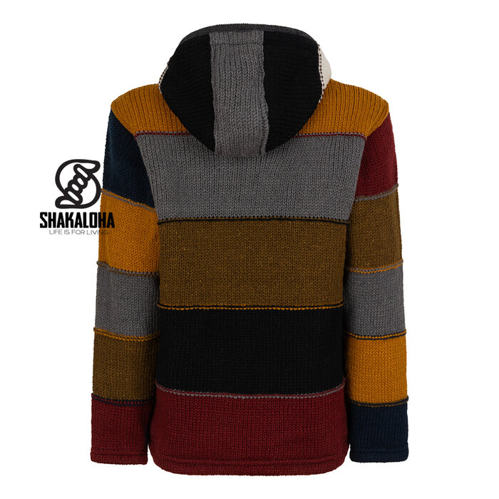 Shakaloha Gilet homme en laine à rayures horizontales colorées M Zito ZH BlowMulti