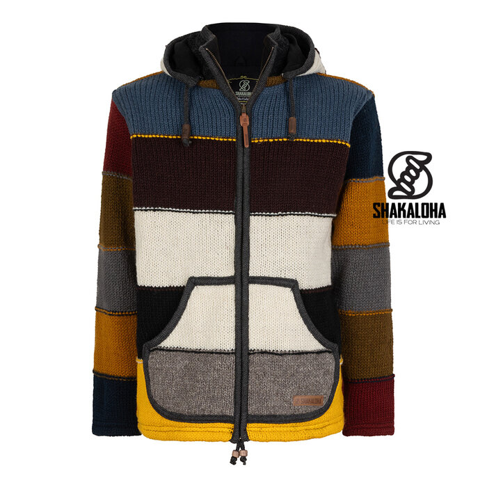 Shakaloha Wool men's vest with horizontal colored stripes M Zito ZH BlowMulti