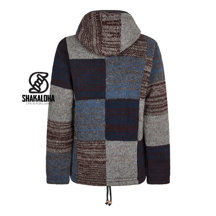 Shakaloha Shakaloha Patch Hoodie Slowfade – gilet en laine fait main avec doublure polaire et fermeture YKK