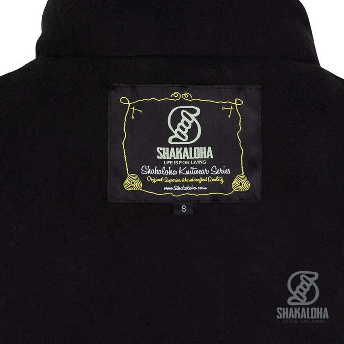 Shakaloha W Pendle ZH – Cárdigan de lana para mujer hecho a mano con forro polar, cremallera frontal YKK de dos vías y capucha desmontable (marrón/azul cielo)