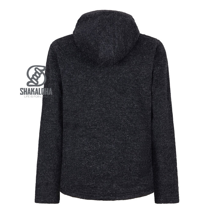 Shakaloha M Summit ZH – giacca in lana da uomo con fodera in pile, zip YKK, carrè trapuntato e taschino sul petto (Antracite/Nero)