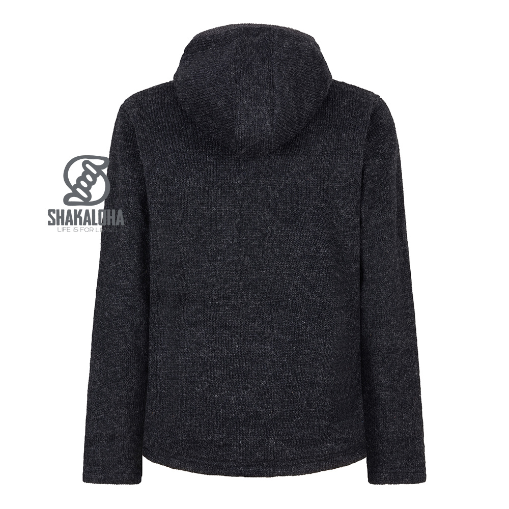 Shakaloha M Summit ZH – giacca in lana da uomo con fodera in pile, zip YKK, carrè trapuntato e taschino sul petto (Antracite/Nero)