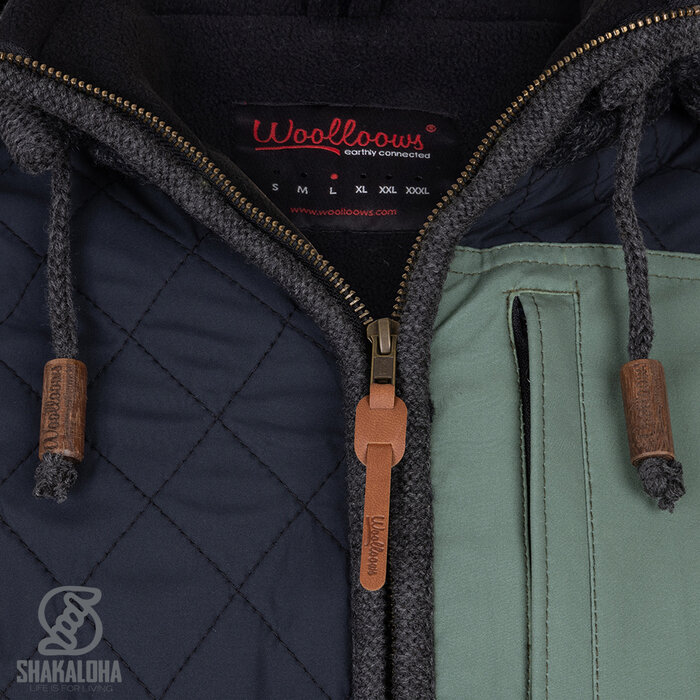 Shakaloha M Summit ZH – men’s wool jacket with fleece lining, YKK zip, quilted shoulder yoke and chest pocket (Anthracite/Black)