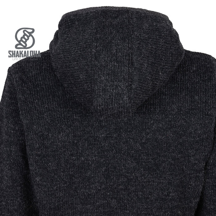 Shakaloha M Summit ZH – men’s wool jacket with fleece lining, YKK zip, quilted shoulder yoke and chest pocket (Anthracite/Black)