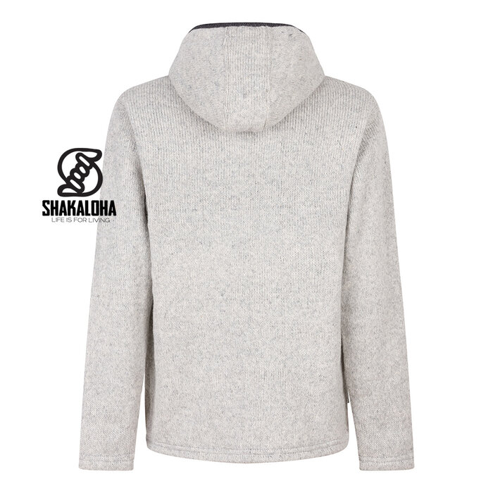 Shakaloha M Summit ZH – veste en laine homme avec doublure polaire, zip YKK, empiècement épaules matelassé et poche poitrine (Beige/Anthracite)