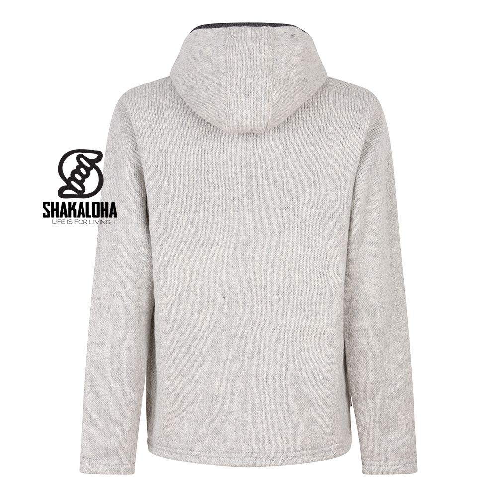 Shakaloha M Summit ZH – giacca in lana da uomo con fodera in pile, zip YKK, carrè trapuntato e taschino sul petto (Beige/Antracite)