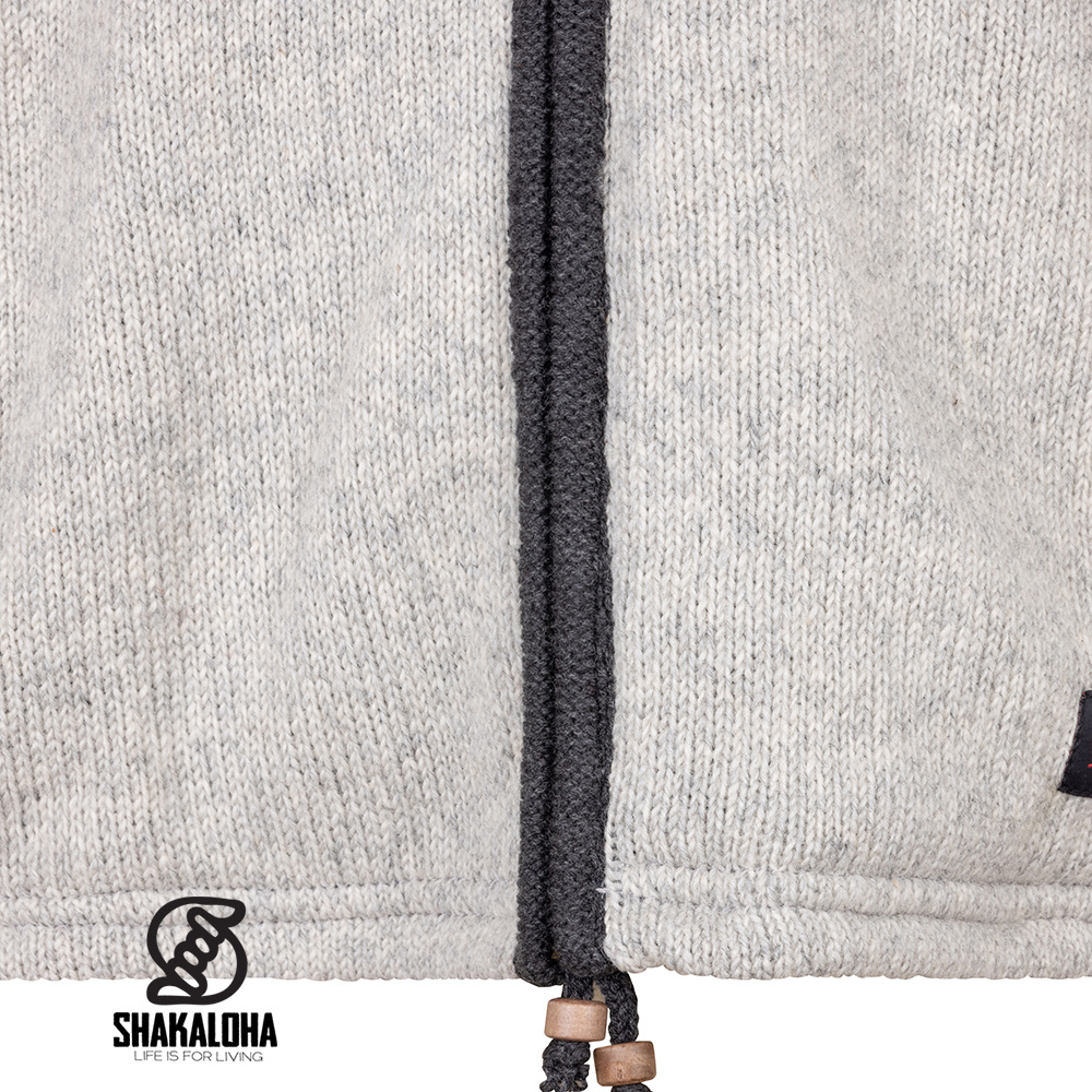 Shakaloha M Summit ZH – giacca in lana da uomo con fodera in pile, zip YKK, carrè trapuntato e taschino sul petto (Beige/Antracite)